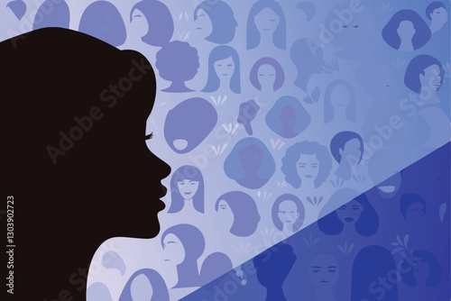 Design a vibrant International Women's Day banner showcasing empowered women.  Vector format required, modern and minimalist aesthetic.