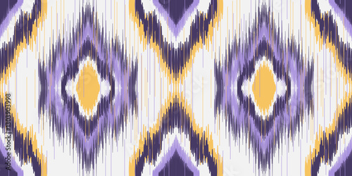 Ethnic ikat seamless pattern.beautiful pattern. floral embroidery, bohemian style, abstract flower art print. ethnic ikat abstract art. seamless fabric. ikat design for fabric, wallpaper, clothing.