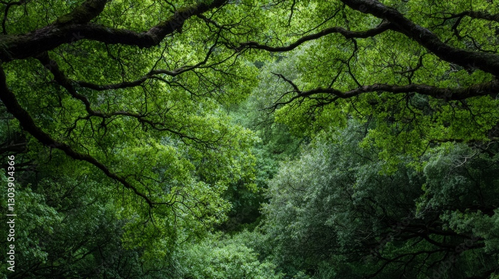 Lush Green Canopy Forest Trees Nature Background Spring Foliage Overhead View Woodlan Lush Green Canopy Forest Trees Nature Background Spring Foliage Overhead View Woodlan