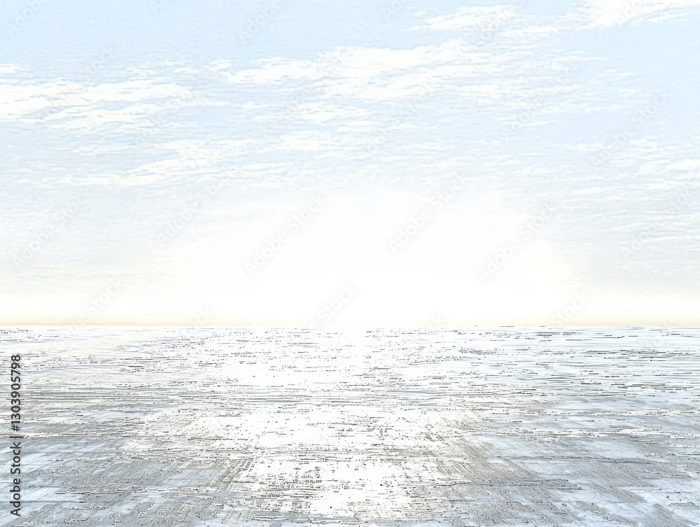 Fototapeta premium Serene Seascape Tranquil Ocean View with Bright Sky and Subtle Clouds