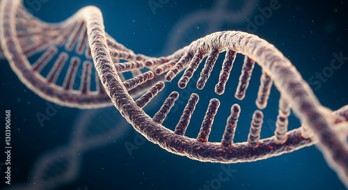 A Detailed 3D Rendering of a DNA Double Helix Structure photo