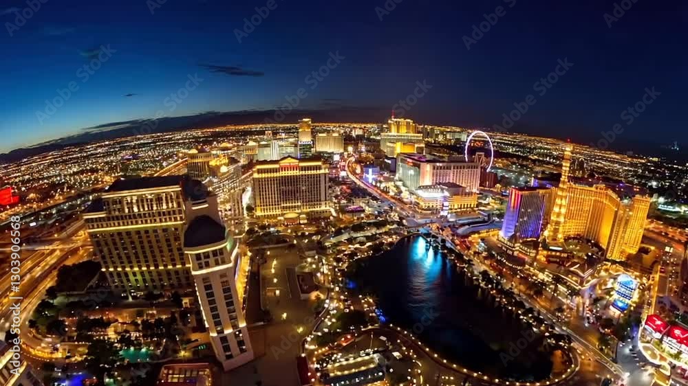 Las Vegas downtown buildings aerial drone