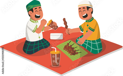 Ilustrasi Piknik Buka Puasa bersama Teman