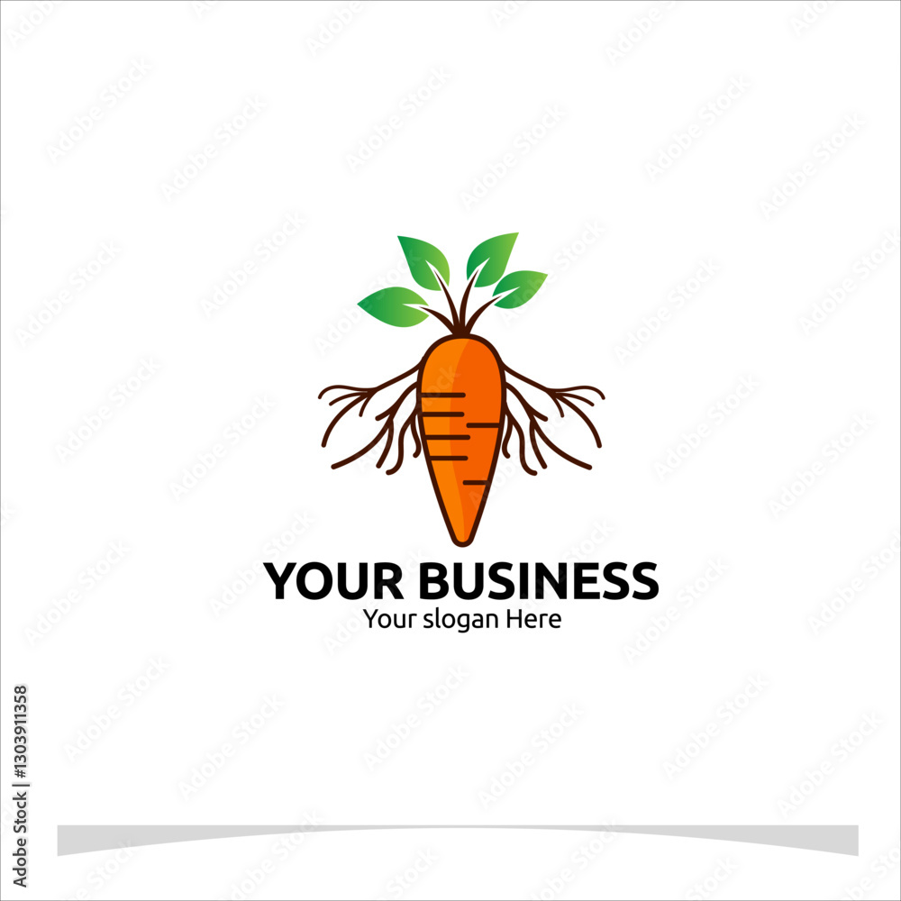 custom made wallpaper toronto digitalLogo Vector template showcasing stylized roots growing from a fresh vegetable like a carrot for your business