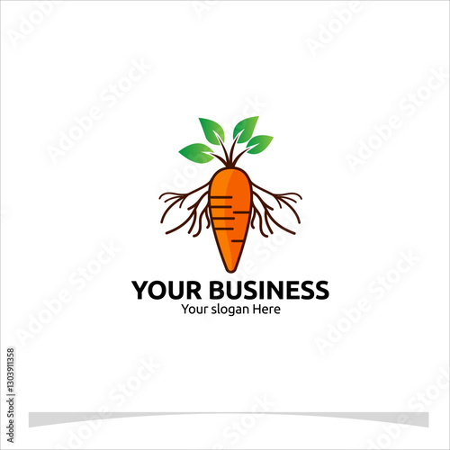 Wallpaper Mural Logo Vector template showcasing stylized roots growing from a fresh vegetable like a carrot for your business Torontodigital.ca