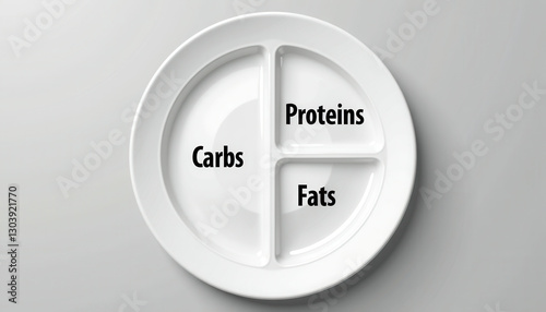 Divided Nutrition Plate For Macronutrient Tracking On Health Blogs And Diet Programs photo