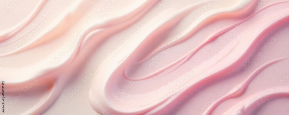 Obraz premium Swirls of pastel cream cosmetic, smooth texture , art, visual