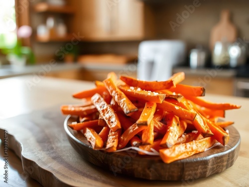 Wallpaper Mural Sweet Potato Fries on Wooden Board in Kitchen Torontodigital.ca