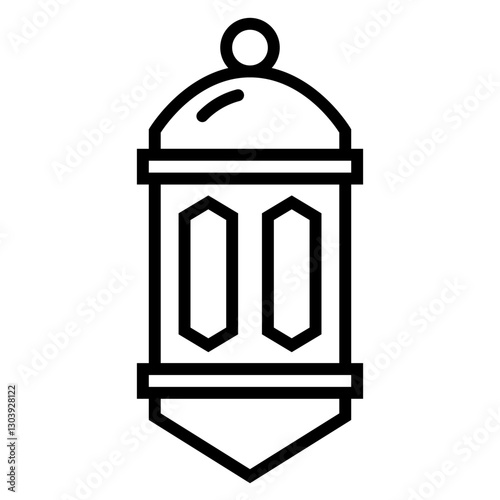 Wallpaper Mural Ramadan Lantern Illustration Black Line Art for Islamic Holiday Design Torontodigital.ca