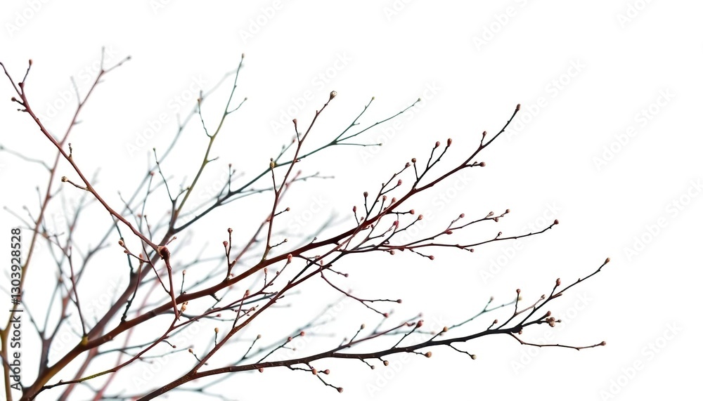 Delicate, bare branches isolated against a pure white backdrop, branch, stock photo Delicate, bare branches isolated against a pure white backdrop, branch, stock photo