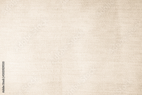 Brown sackcloth woven texture background in natural pattern. Jute hessian burlap, linen background in light beige cream color blank. Weaving canvas fiber line cotton cloth textured as organic. photo