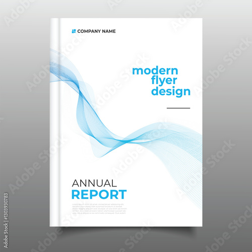 Modern business blue annual report cover template flyer designn photo