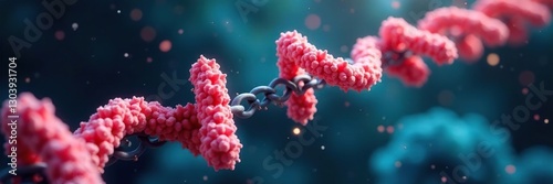 Polypeptide chain formation during translation, protein folding, protein building blocks photo