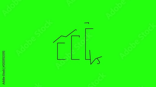 Animated Increasing Graph with Mouse Cursor Click Icon Concept | Growth Chart with Click Interaction Isolated on Green Screen Background for Business Analytics, Financial Progress, Digital Marketing,