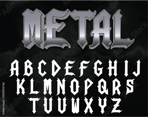 metal font black font typeface, black metal alphabet, metal font, rock font, iron font