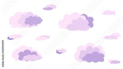 8bit retro game style cloud illustration