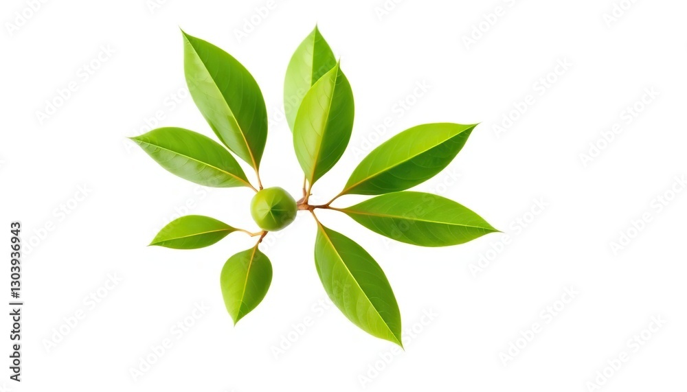 Single vibrant green plant, isolated on pure white background, color, asset Single vibrant green plant, isolated on pure white background, color, asset