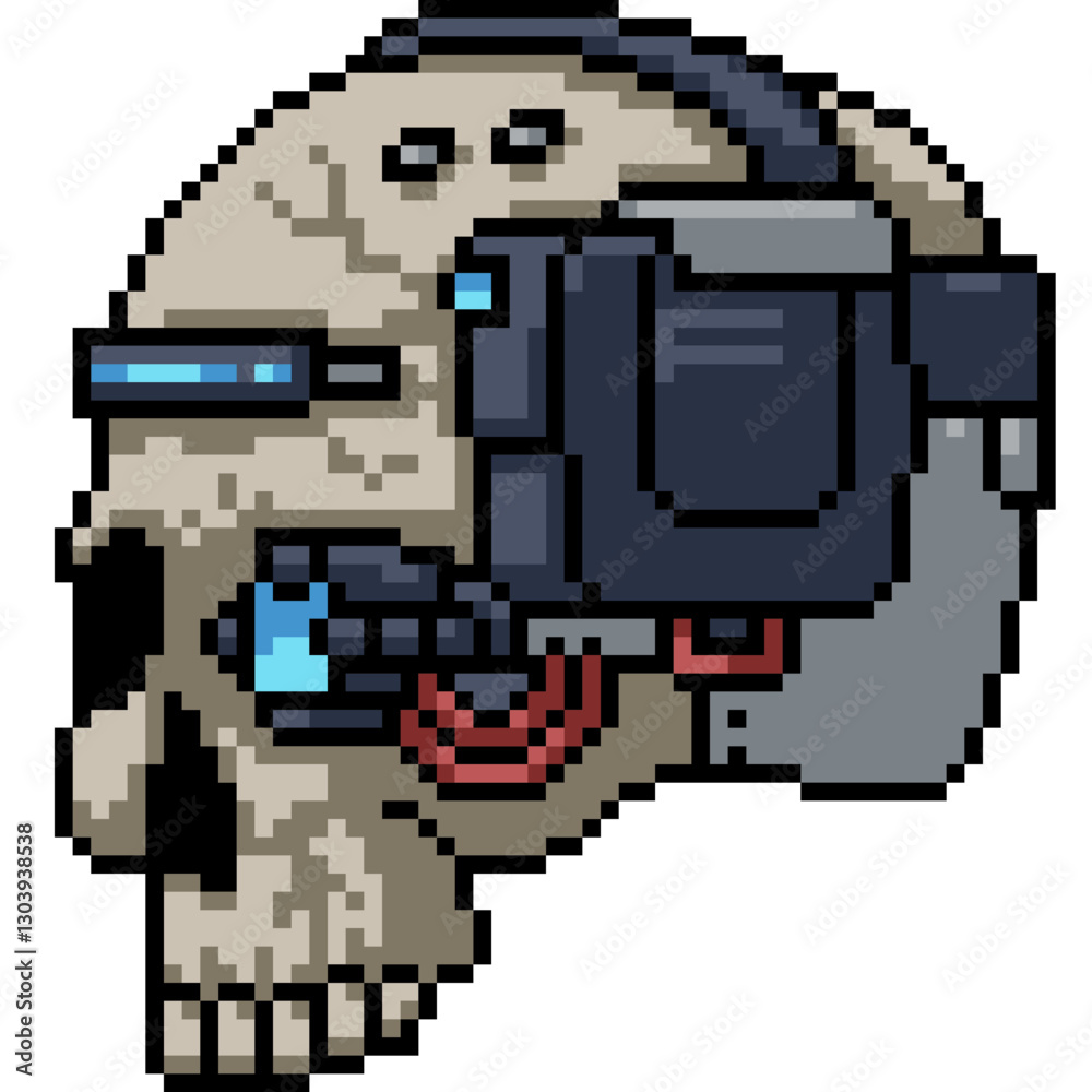 pixel art of futuristic sci fi skull pixel art of futuristic sci fi skull