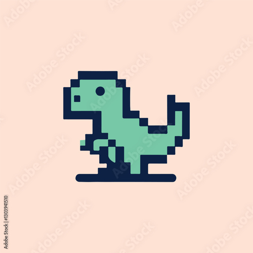 Dinosaur pixel logo