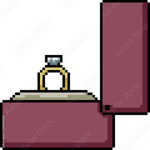 pixel art of ring box open