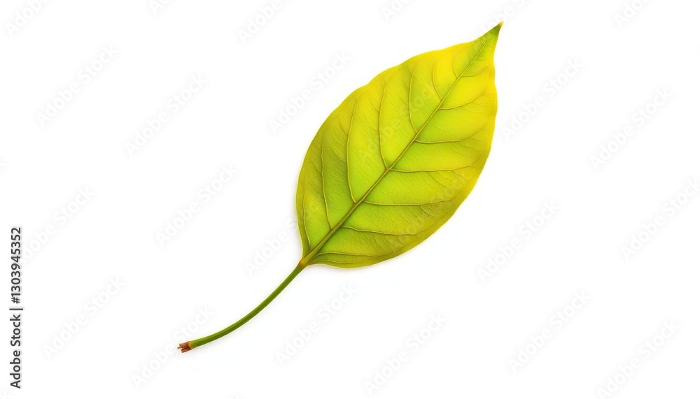 Obraz premium Single leaf, isolated on pure white background, nature, backdrop