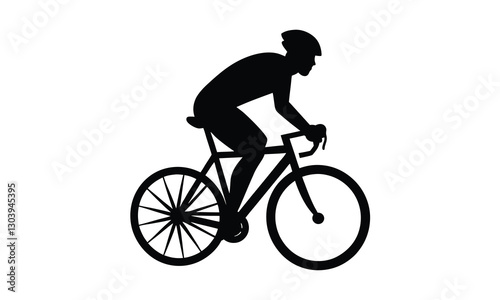 silhouette of a cyclist on a bicycle