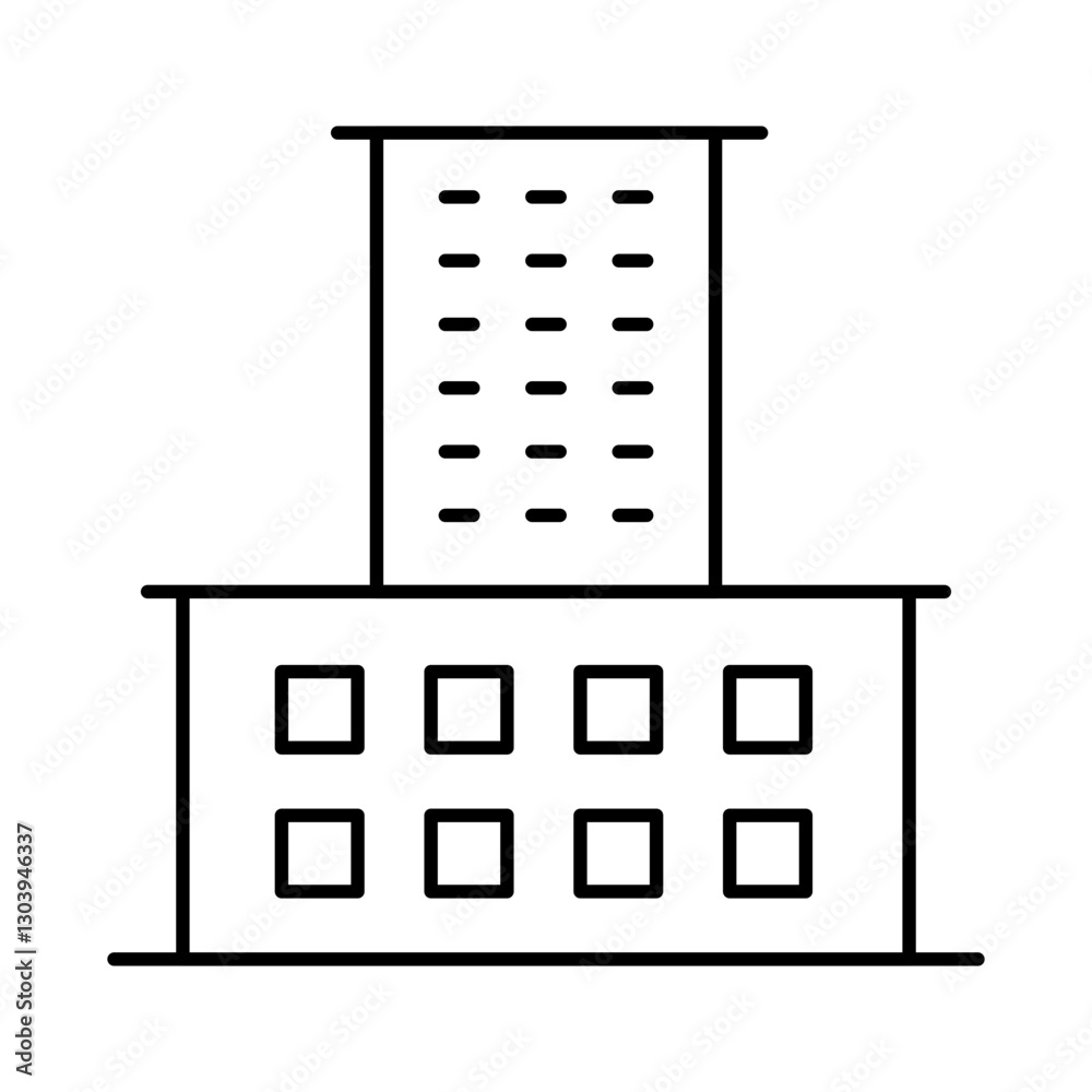 Buildings Line Editable Stroke Icon. Real Estate, House, Home, Apartment, Condominium, Hotel, Mall, City, Cityscape, Town, Downtown, Museum, Architecture Buildings Icons Vector Illustration Buildings Line Editable Stroke Icon. Real Estate, House, Home, Apartment, Condominium, Hotel, Mall, City, Cityscape, Town, Downtown, Museum, Architecture Buildings Icons Vector Illustration