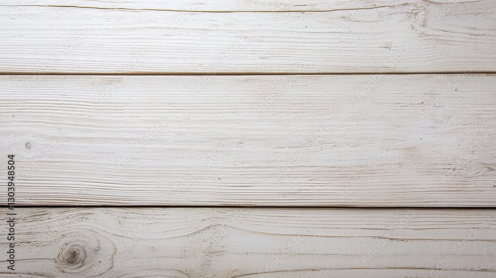 Obraz premium A close-up view of weathered white wooden planks, showcasing a rustic texture and natural grain patterns.