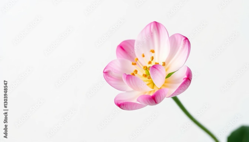 A single vibrant bloom, petals unfurled, isolated against a pure white backdrop, colorful flower, image A single vibrant bloom, petals unfurled, isolated against a pure white backdrop, colorful flower, image