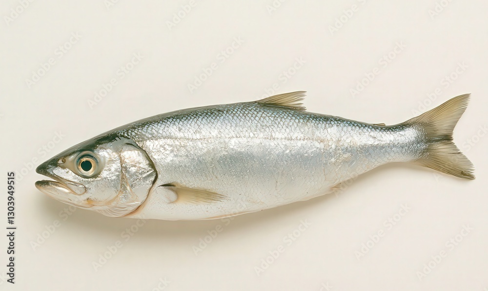 Silver Fish on White Background Close Up Silver Fish on White Background Close Up