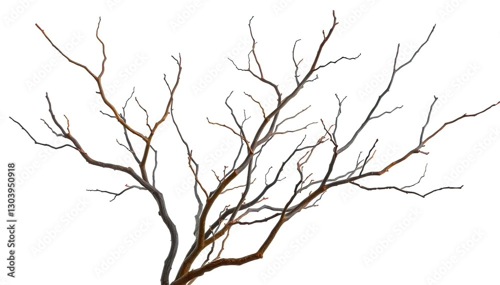 Bare, twisted branches isolated on pure white backdrop, minimalist, simple Bare, twisted branches isolated on pure white backdrop, minimalist, simple