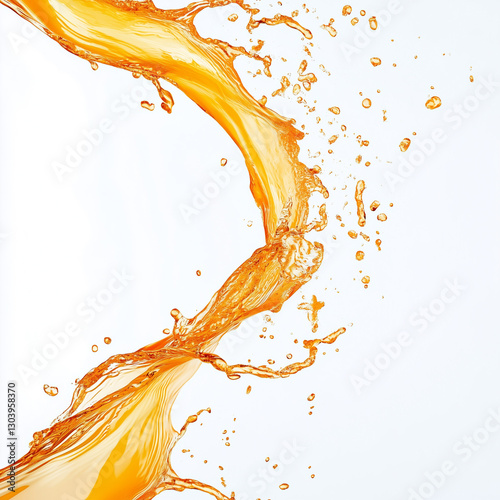 water splash isolated on white, generative AI illustration