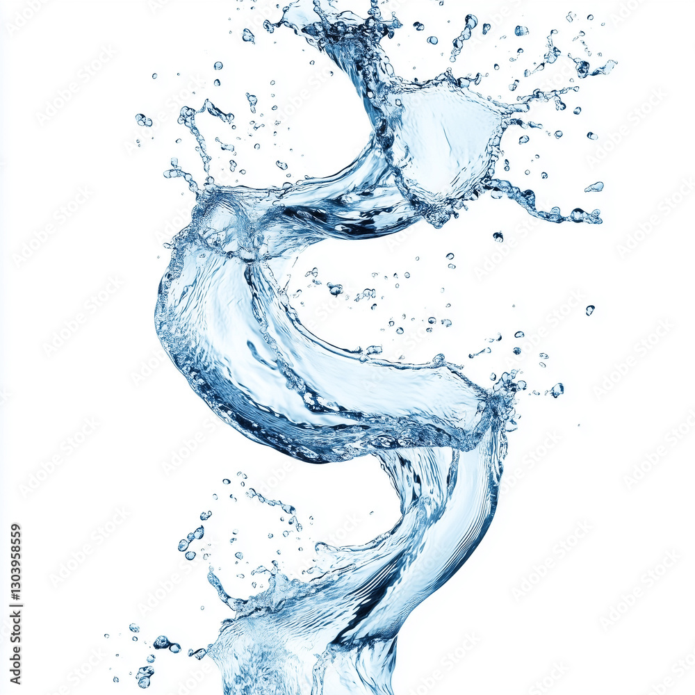 Obraz premium water splash isolated on white, generative AI illustration