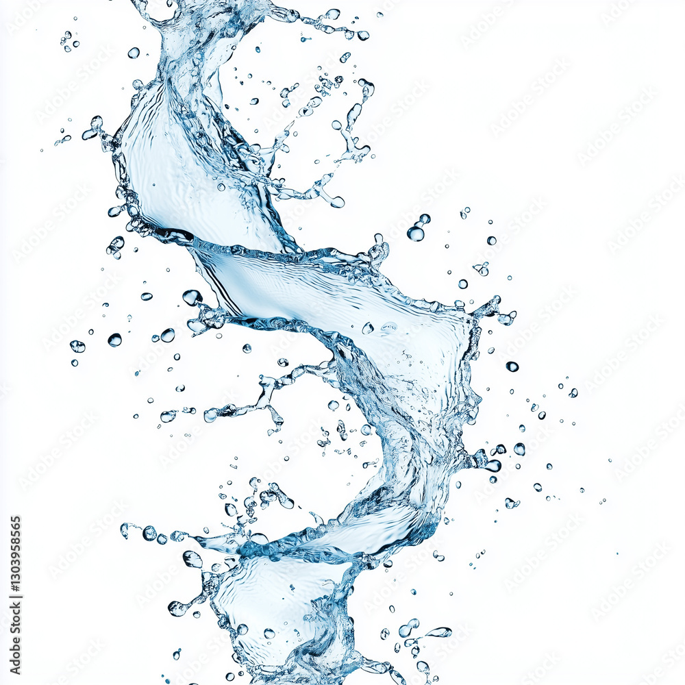 water splash isolated on white, generative AI illustration water splash isolated on white, generative AI illustration