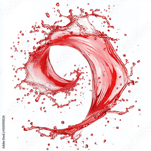 water splash isolated on white, generative AI illustration
