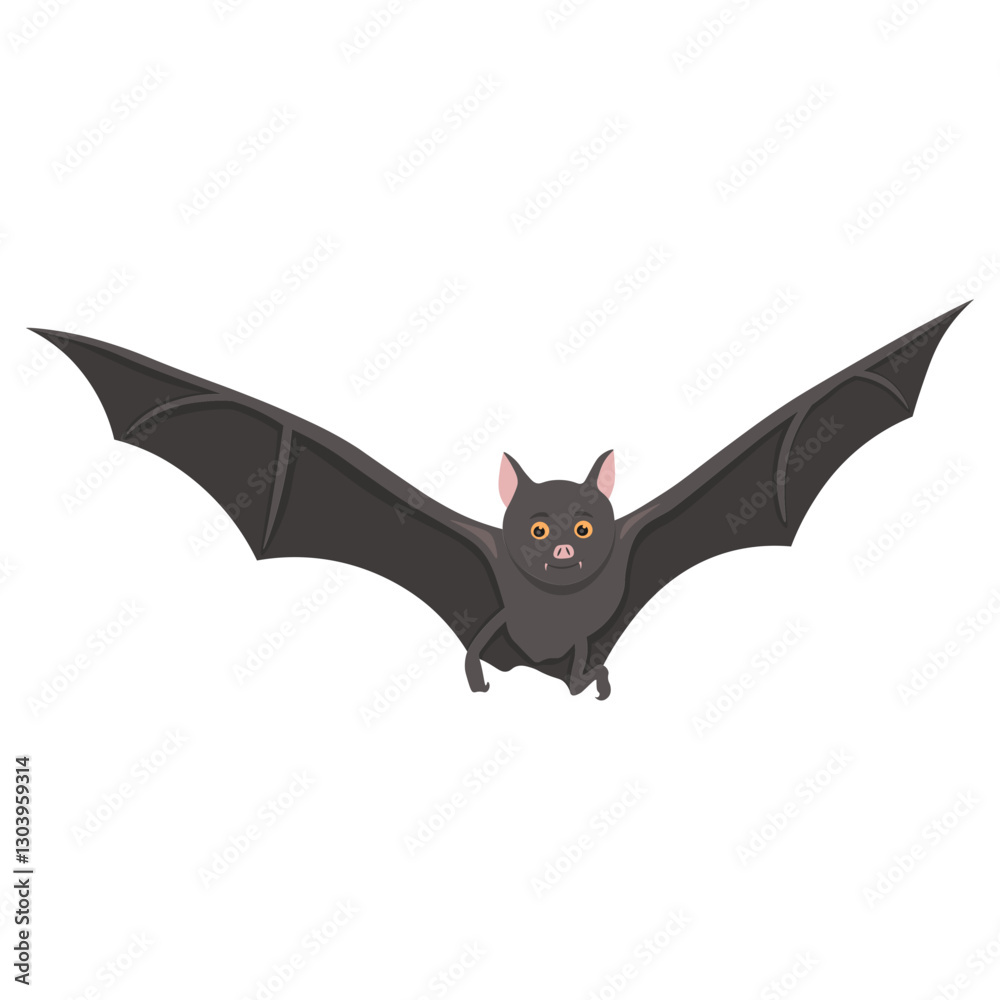 Fototapeta premium Cute Bat Illustration with Cartoon Design. Vector Character.