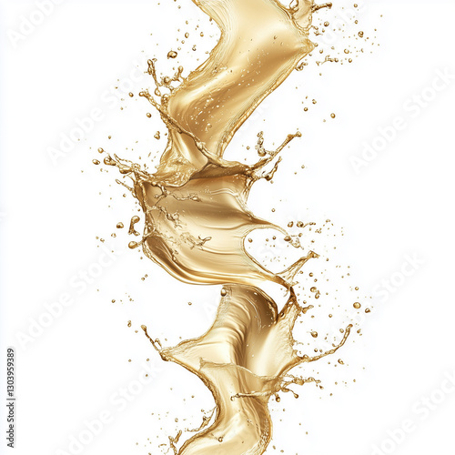 water splash isolated on white, generative AI illustration