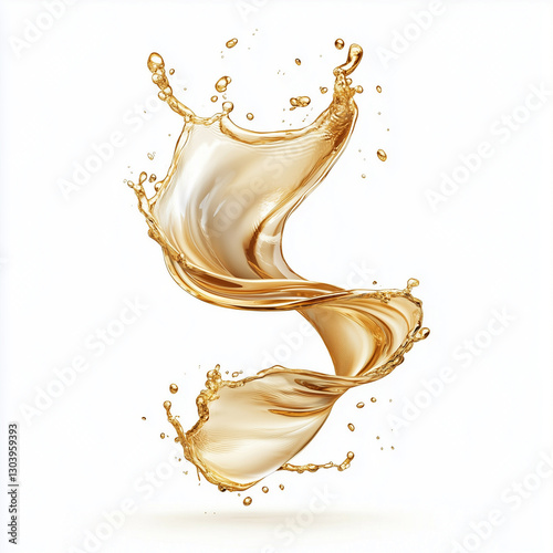 water splash isolated on white, generative AI illustration