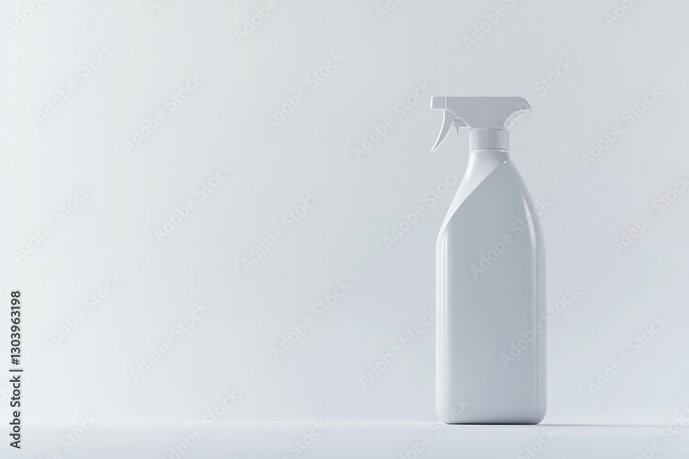 sleek 3d render of generic household cleaning bottle on pristine white background with ample copy space