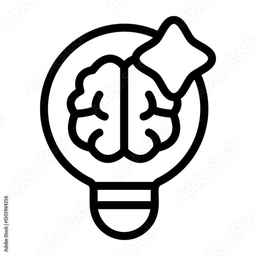 Brainstorming AI Line Icon