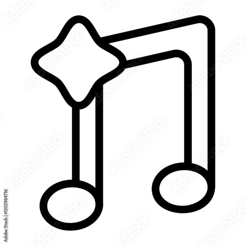 Music AI Line Icon