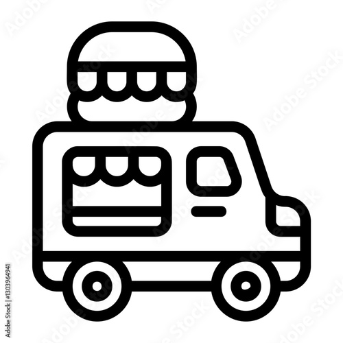 Burger Truck Line Icon