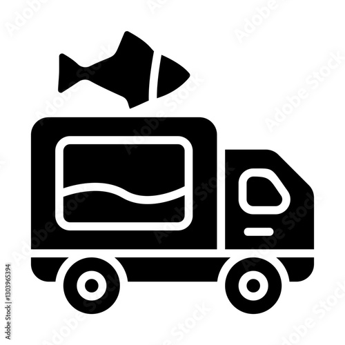 Seafood Truck Solid Icon