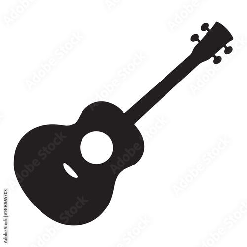 Silhouette Ukulele Vector Image for Creative Projects and Design