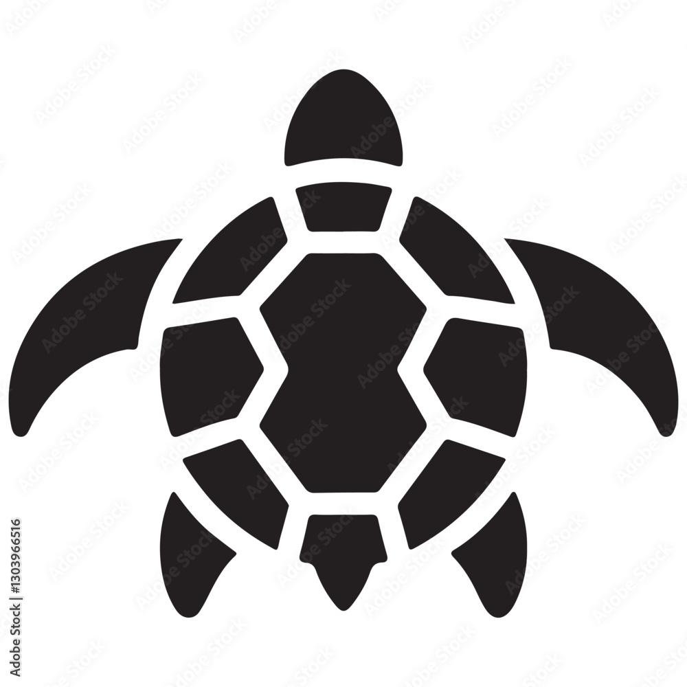 Obraz premium Abstract Turtle Silhouette Vector Design Symbolizing Longevity and Wisdom