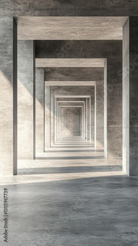Wallpaper Mural A modern concrete hallway showcasing endless perspective. Torontodigital.ca