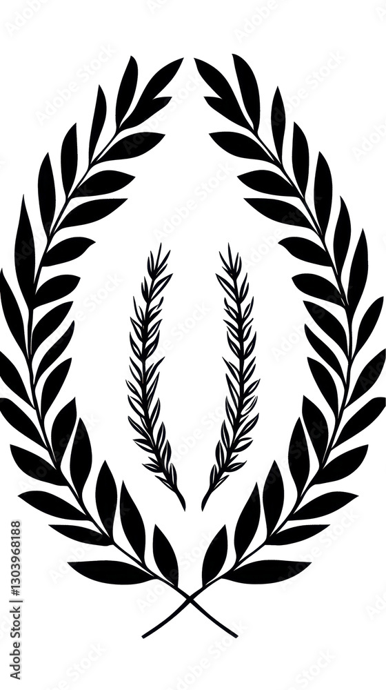 Obraz premium Stylized olive wreath symbolizing victory and achievement. transparent background