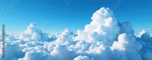 Dense, towering stratocumulus clouds set against a clear blue sky, shadow, sky