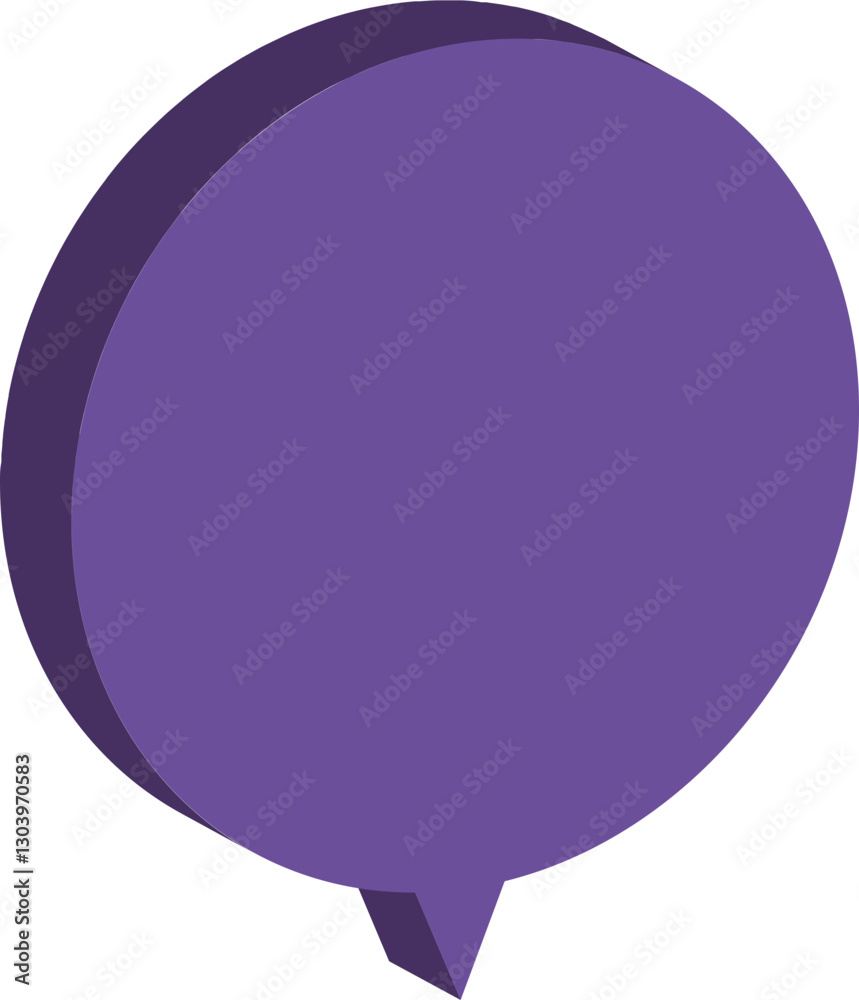 bulle de dialogue en relief violet