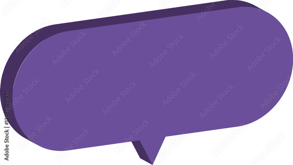 bulle de dialogue en relief violet